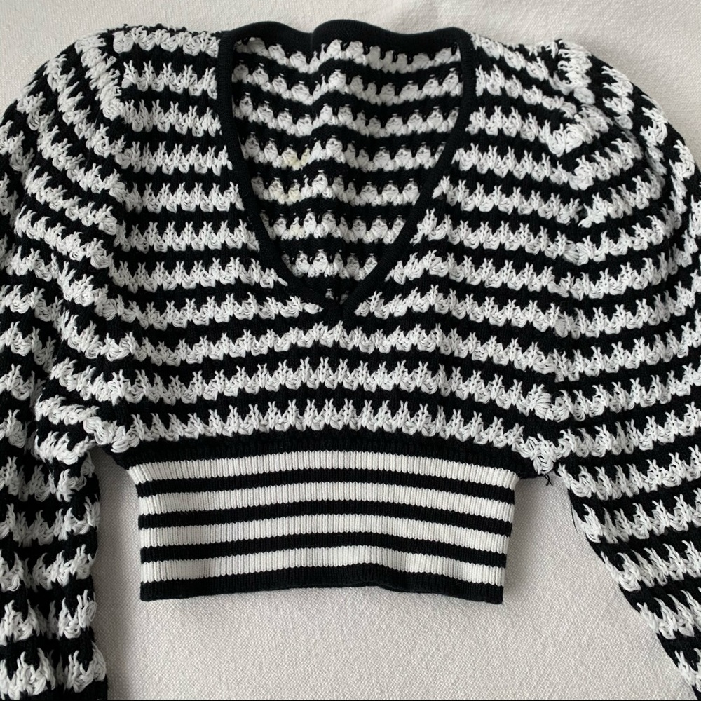 For Love and Lemons Cotton knit cropped sweater - Picture 2 of 5